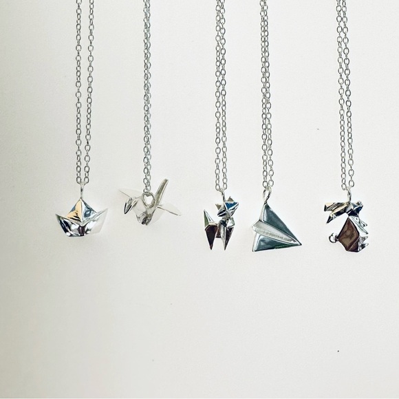 Sterling Silver Origami Cat Necklace - Picture 8 of 8
